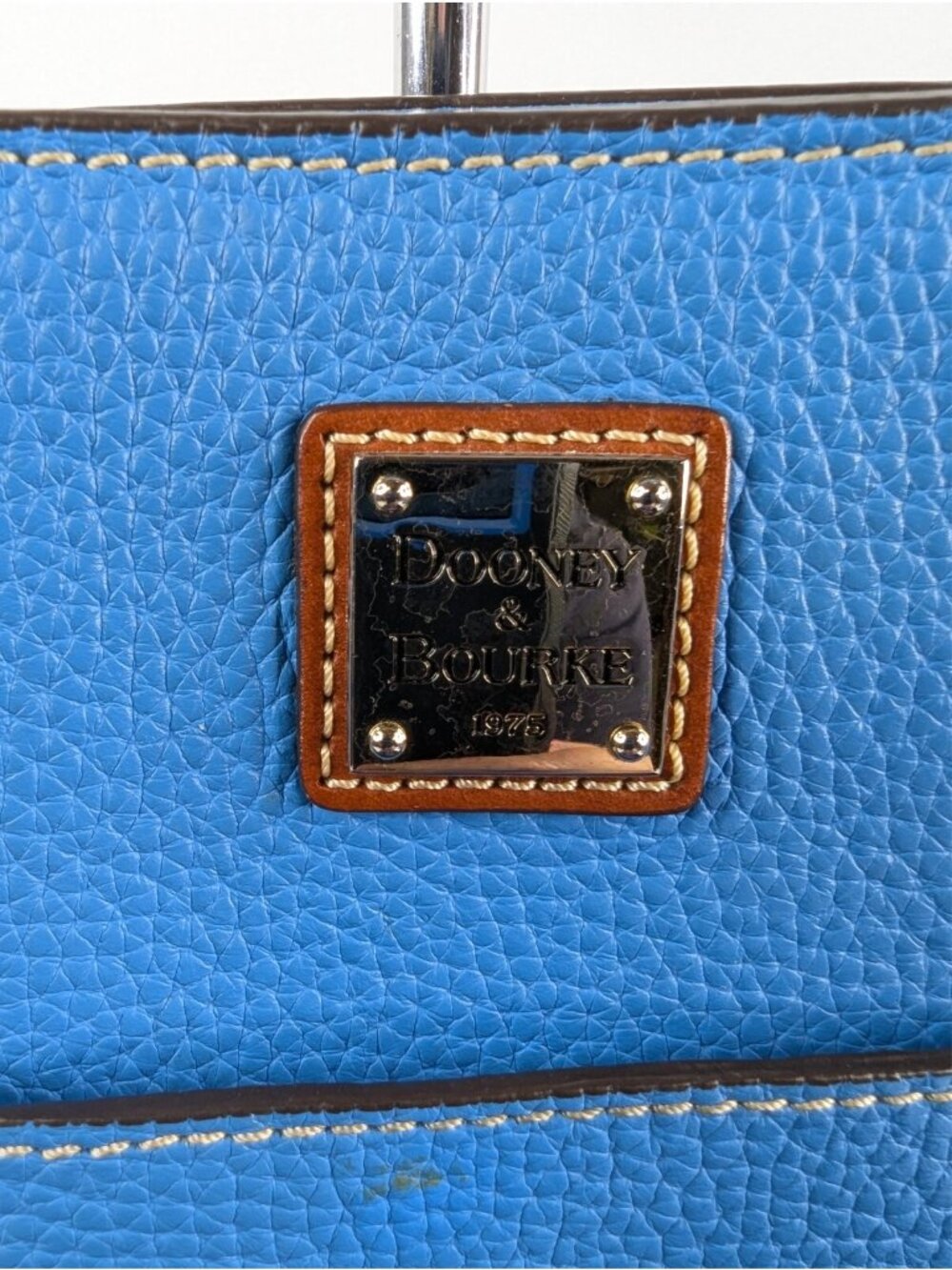 DOONEY & BOURKE Blue Pebble Grain Lexington Tote Purse Hand Bag - Picture 4 of 15